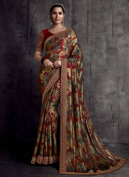 Maroon Colour Heavy Wedding Wear Fancy New Designer Saree Collection 8309